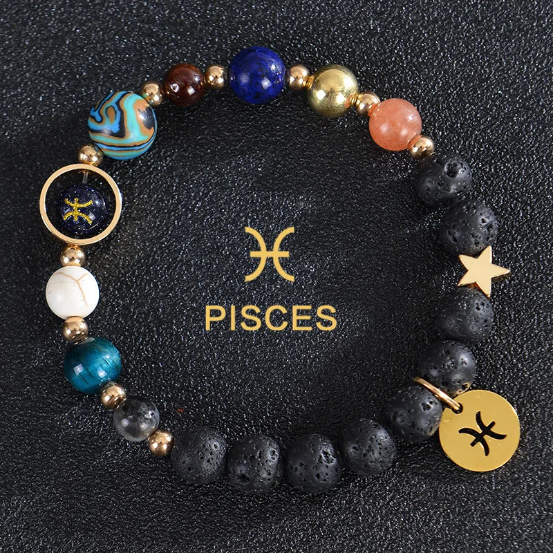 Zodiac Bracelets for Women 12 Constellations Crystal Stone Bracelet for Birthday Zodiac Gifts Constellation Charm Bracelet