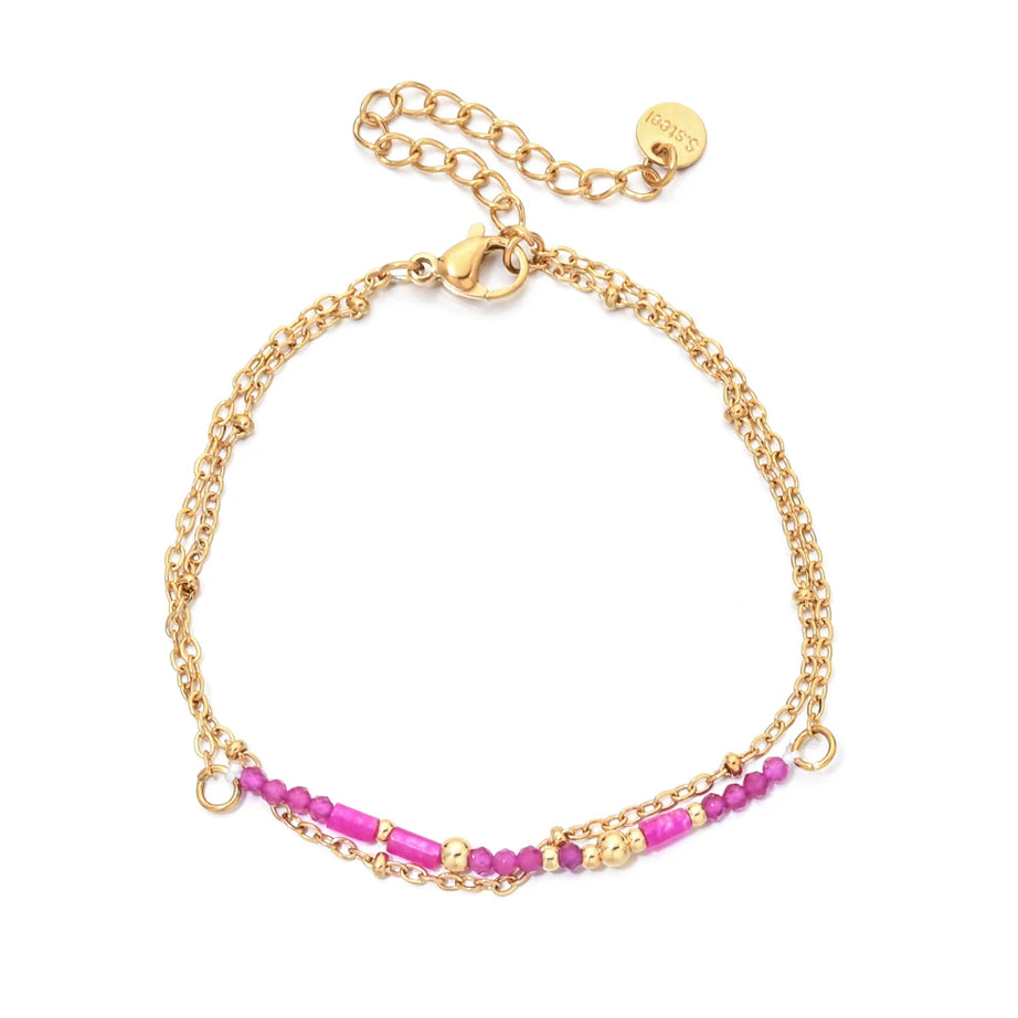 Gold Lapis Lazuli & Turquoise Chain Bracelet