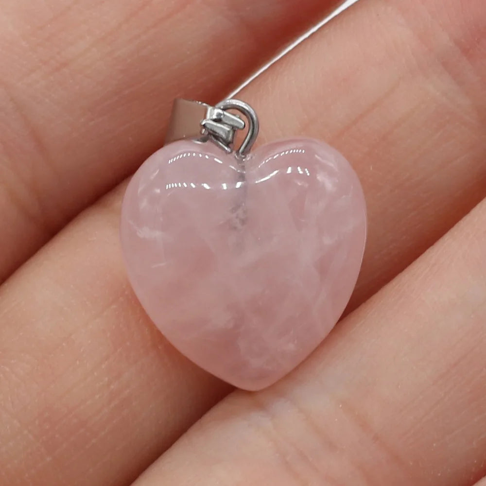 4Pcs Small Pendant Natural Stone Heart-Shaped Lapis lazuli Pendat For Jewelry Making DIY Necklace Earrings Accessory