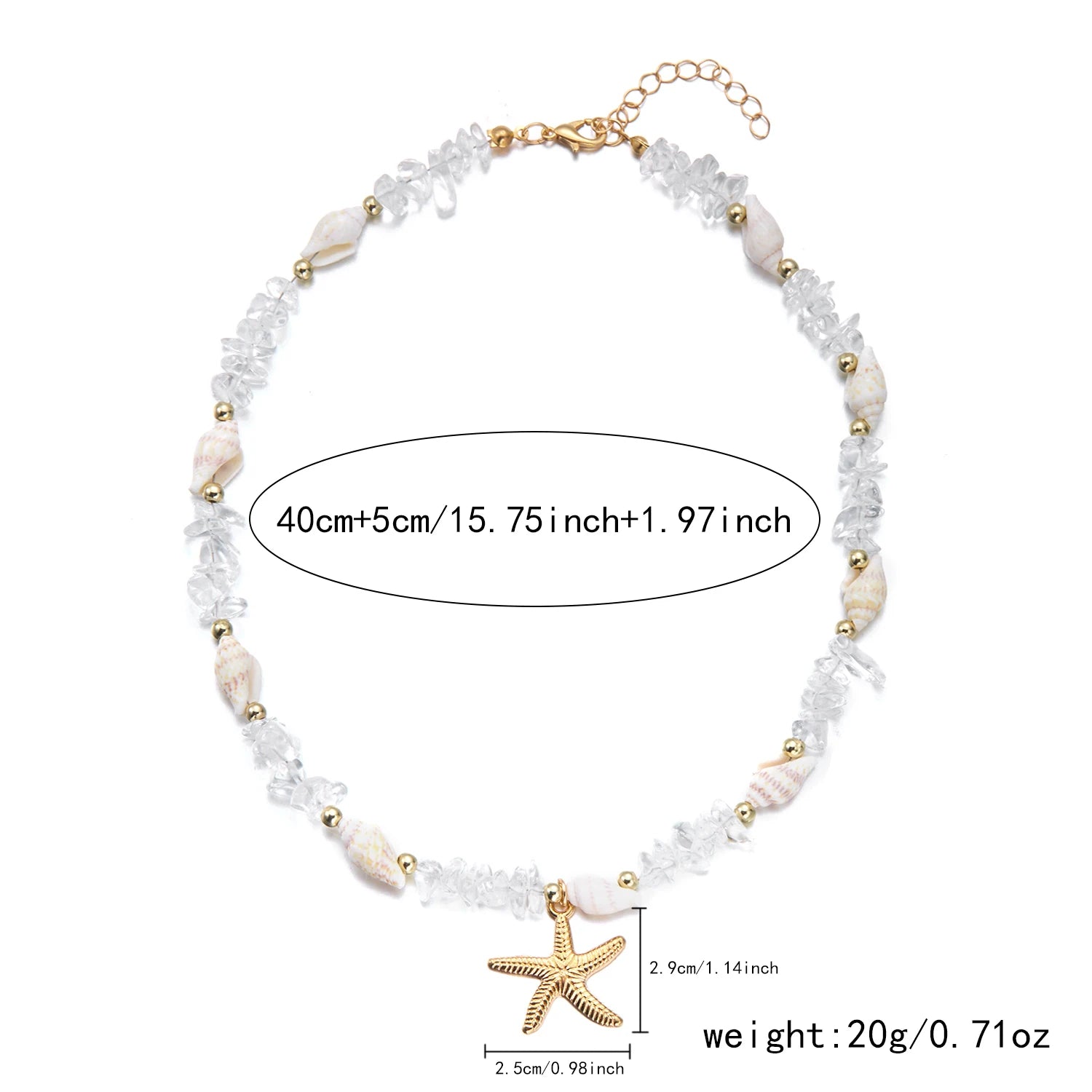 Boho Cowrie Shell Anklet for Women Natural Crystal Stone Beads Gold Color Starfish Charm Foot Chain Summer Beach Jewelry Gift