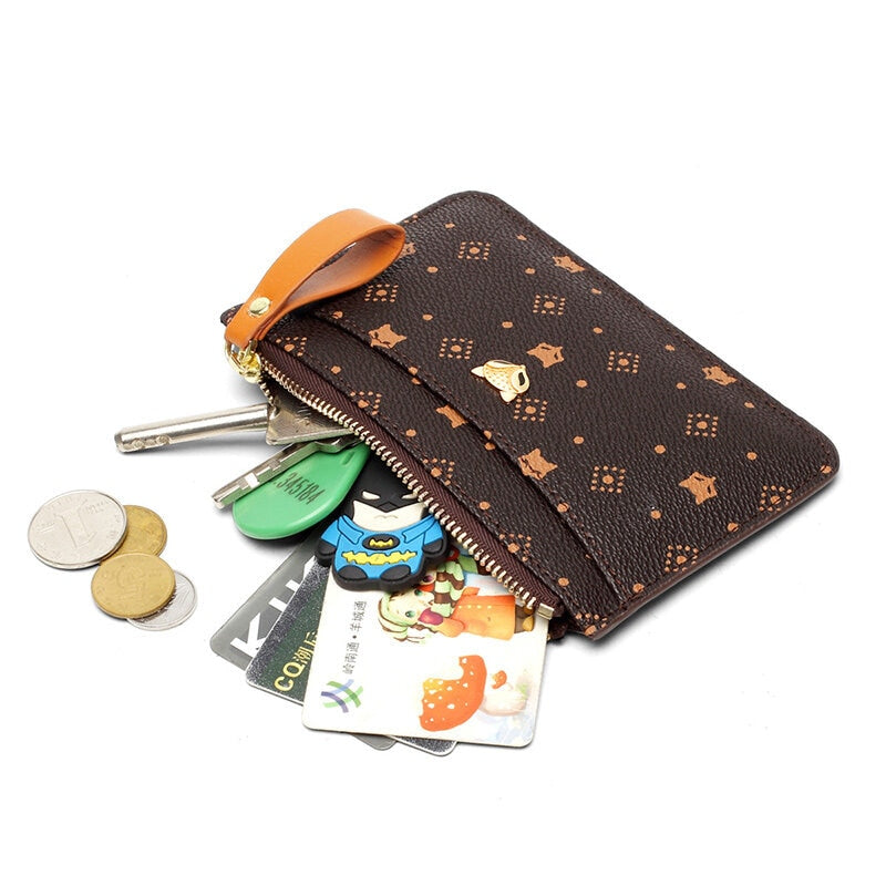 FOXER PVC Leather Card Holder Women Zipper Coin Packet Lady Key Bag Small Bus ID Card Wallet Light Thin Clutch Bag Fashion Purse - Charlie Dolly