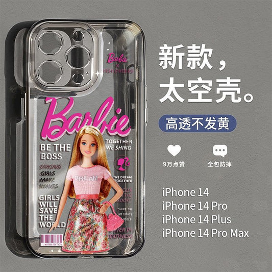 Y2K Girls Barbie Smartphone Shell Fashion Transparent Women Iphone 14Promax Protective Case Anime Cell Cover Accessory Gifts - Charlie Dolly