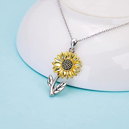 Rose Valley Sunflower Pendant Necklace for Women Fashion Jewelry Girls Birthday Gifts