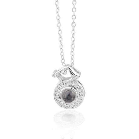 Projection Necklace, I Love You in 100 Languages, Zircon Heart Pendant Gift