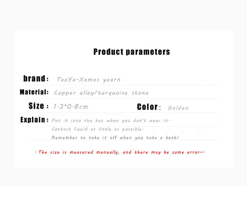 2025 New Design Natural Turquoise Metal Copper alloy Curved Earrings For Women's Casual and Elegant Jewelry Fashion Accessories