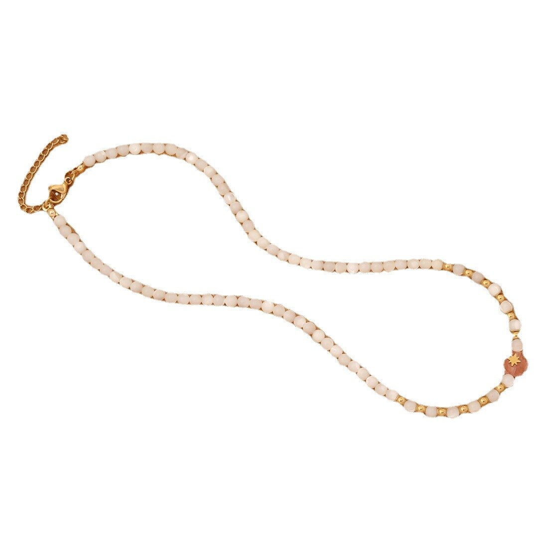 Shell Beads Natural Stone Beads Necklace Fashion Stainless Steel Necklace For Women - Charlie Dolly