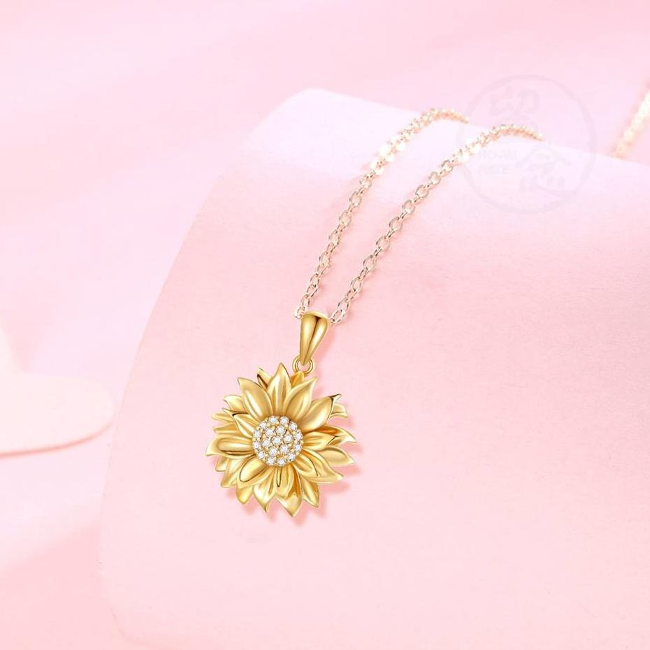 Rose Valley Sunflower Pendant Necklace for Women CZ Pendants Fashion Jewelry Girls Gifts YN044 - Charlie Dolly