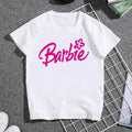 2023 Kawaii Barbie Children Short Sleeves Anime Cartoon Girls Boys Round Neck T-Shirt Soft All-Match Y2K Kids Clothes Streetwear - Charlie Dolly