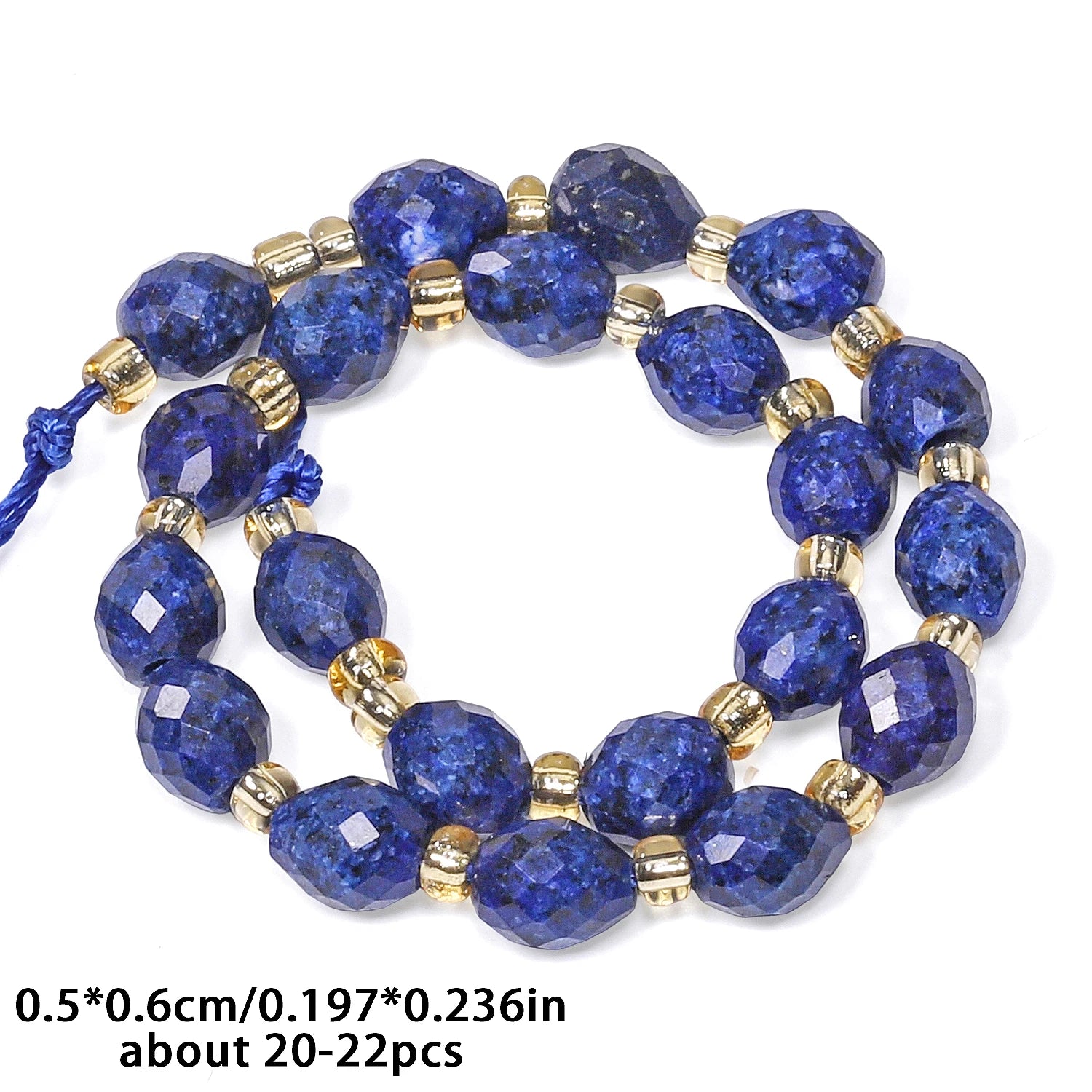 5x6mm Lapis Lazuli Beads Faceted Oval Shape Beads Loose Spacer Beads for Drop Earring Bracelet Women Jewelry Accessories