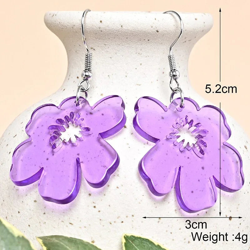 Japan Style Fashion Acrylic Tanjiro Earrings Demon Earrings Anime Cosplay Hanafuda Drop Long Earrings for Women Girls Jewelry - Charlie Dolly