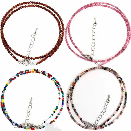 2025 New Boho Exquisite 2mm Natural Stone Necklace Small Chain Ladies Fashion Bracelet Accessories Charm Jewelry Accessorie - Charlie Dolly