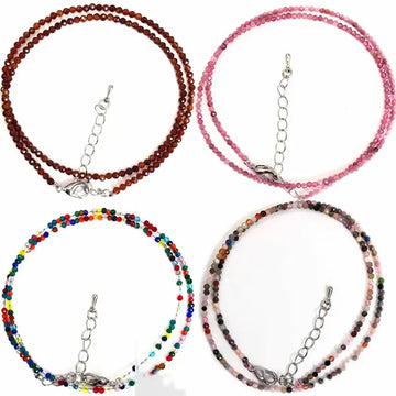 2025 New Boho Exquisite 2mm Natural Stone Necklace Small Chain Ladies Fashion Bracelet Accessories Charm Jewelry Accessorie