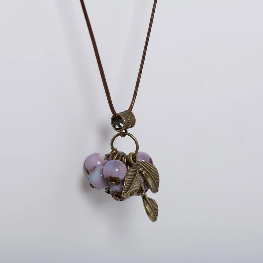 Fruit Ceramic Bead Long Necklace Jewelry