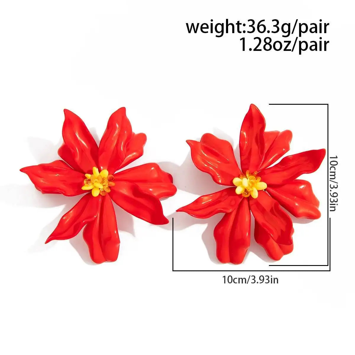 Ingemark Boho Large Petal Flower Drop Earrings for Women 2026 New Trend Exaggerated Pierced Earrings Y2K Daily Party Jewelry