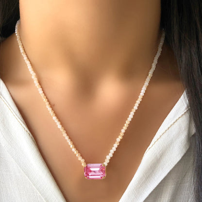 Natural Freshwater Pearl Necklace Boho Multilayer Matching Fashion Jewelry crystal Stone Women