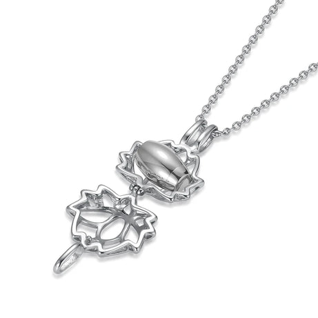 Lotus Flower Cremation Ashes Keepsake Urn Pendant Necklace, Memorial Ash Jewelry