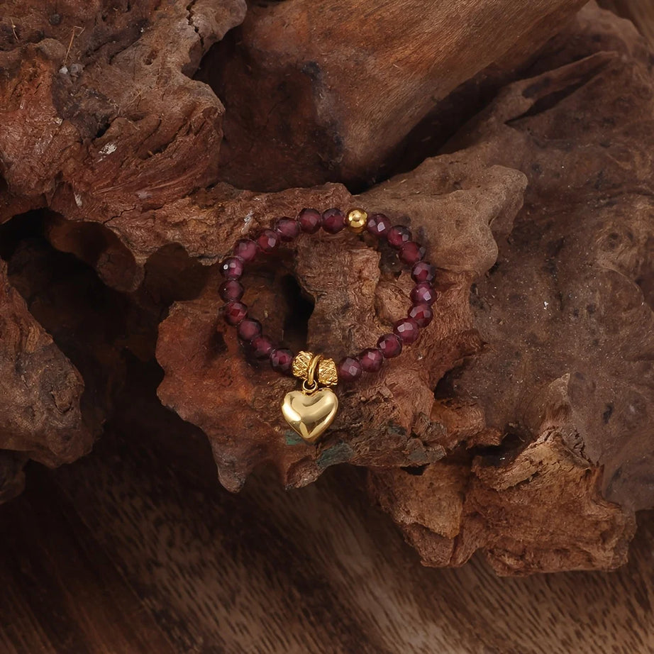 Crystal Stone Beaded Boho Ring — Amethyst, Moonstone & Turquoise