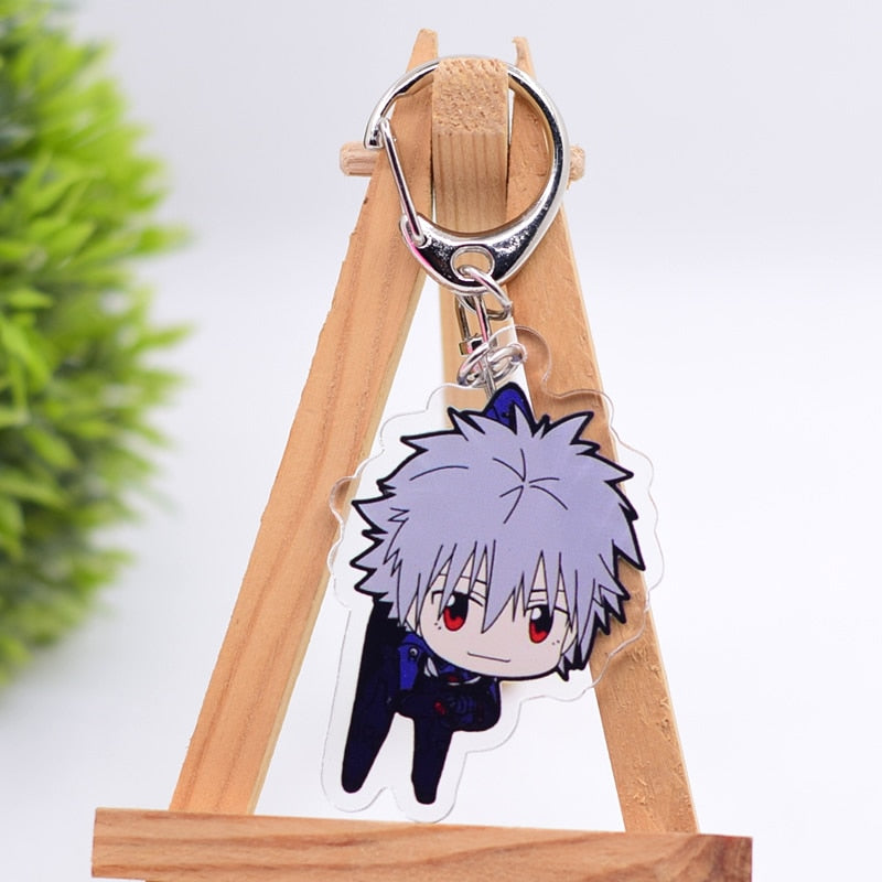 Anime EVA Keychain Cute Q Version Characters Cartoon Print Acrylic Key Chain Ring Holder Bag Charm Classic Jewelry Teens Gift - Charlie Dolly