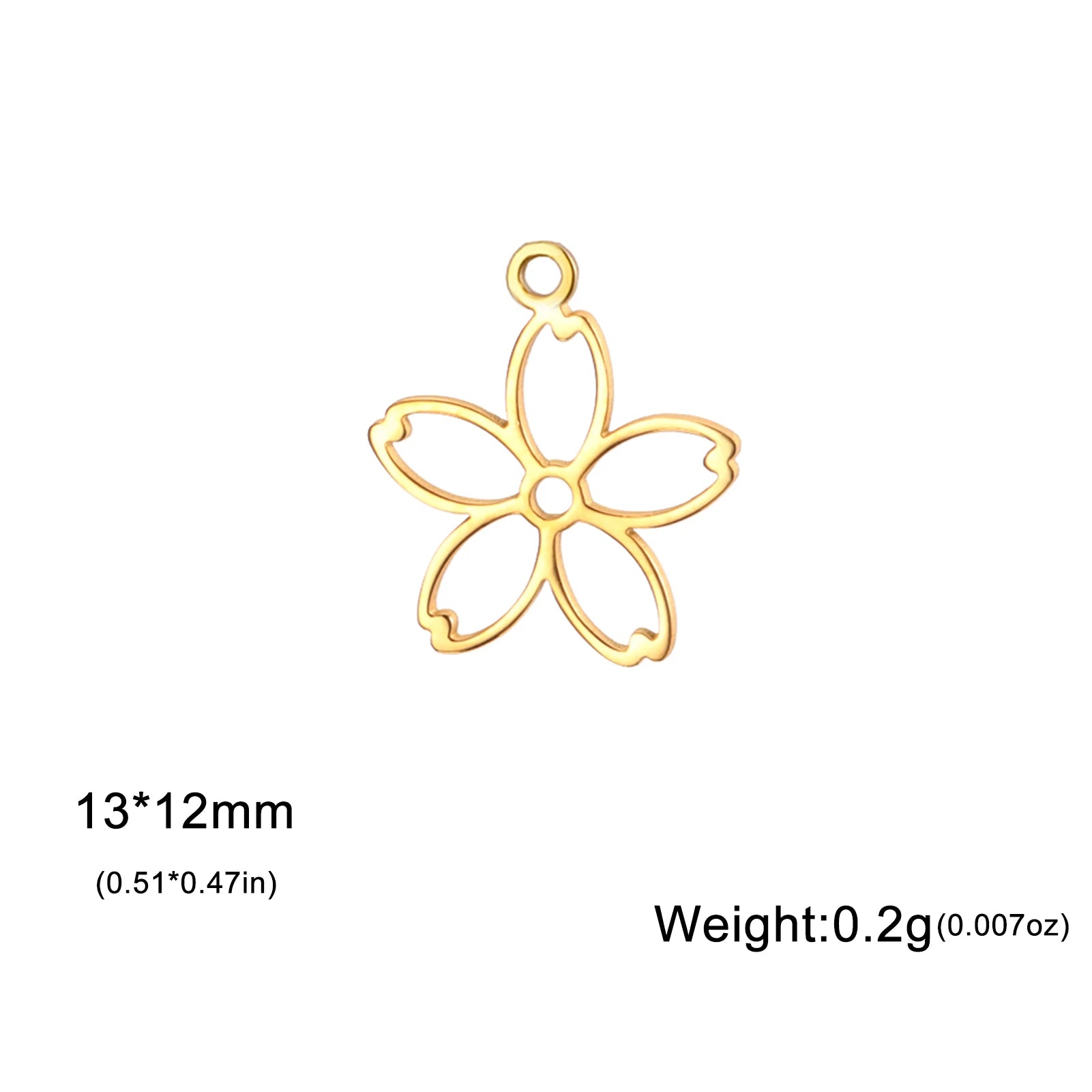 5 pieces of lotus shell stainless steel bracelet pendant necklace small sun shell pendant DIY necklace bracelet earrings jewelry