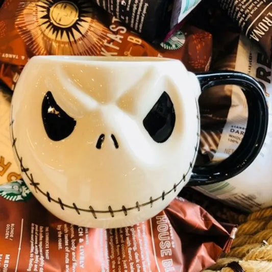 1pc 600ml Halloween Skull Mug with Handle Lidless Ceramic Cup Funny Coffee Cup Mocha Mug Halloween Gift Home Decor