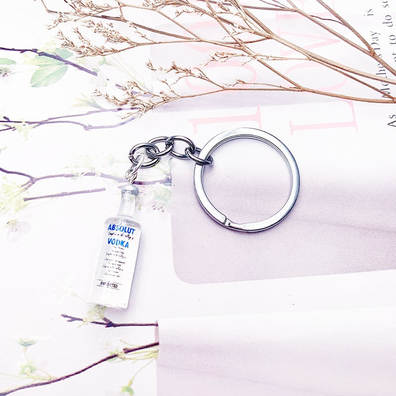 Wine Bottle Keychain Resin Simulation Mini Beer Cocktail Men Women Boyfriend Key Chain Alcohol Lovers Father's Day Gift - Charlie Dolly