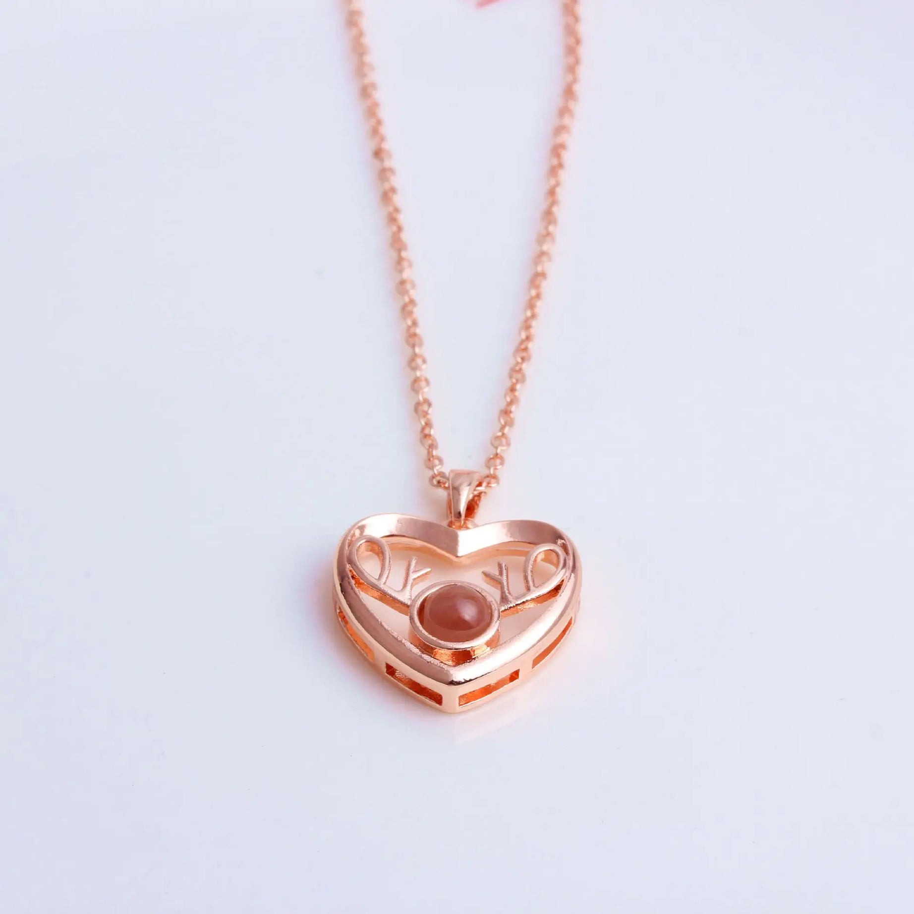 Projection Necklace, I Love You in 100 Languages, Zircon Heart Pendant Gift