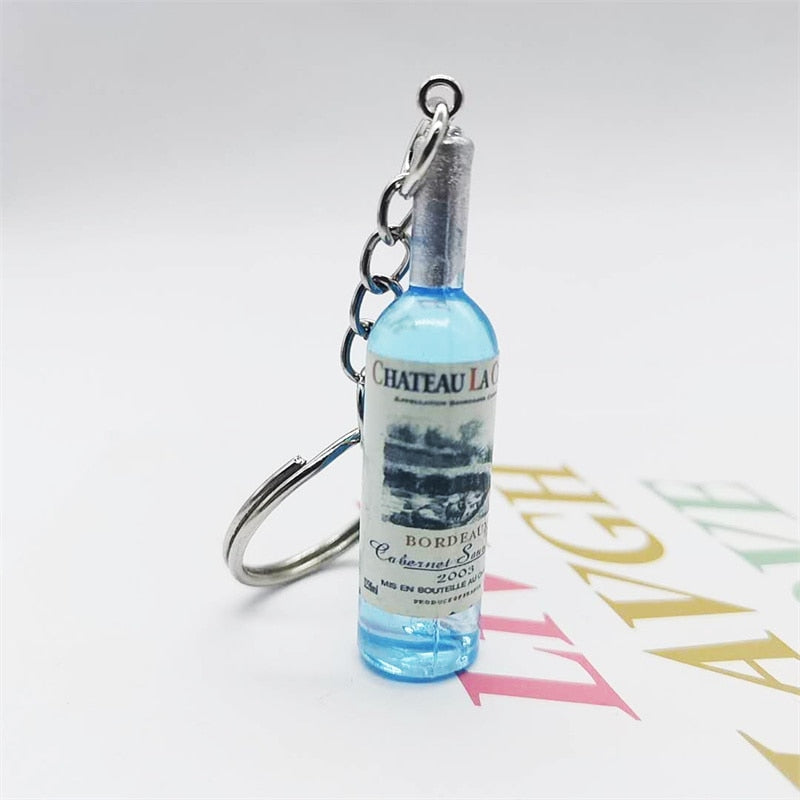 Simulation Resin Beer Wine Bottle Keychain for Women Men Fashion Car Bag Keyring Pendant Accessions Jewelry Gift Wholesale 2023 - Charlie Dolly