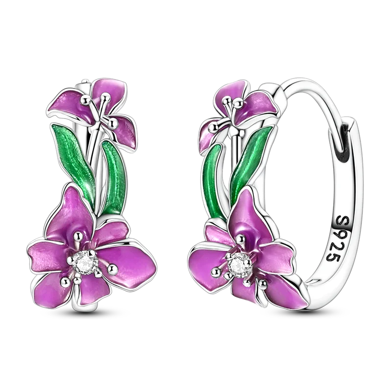 925 Sterling Silver Four Leaf Clover Butterfly Hoop Earrings for Women Boho Luxury Versatile Dangle Drop Party Jewelry