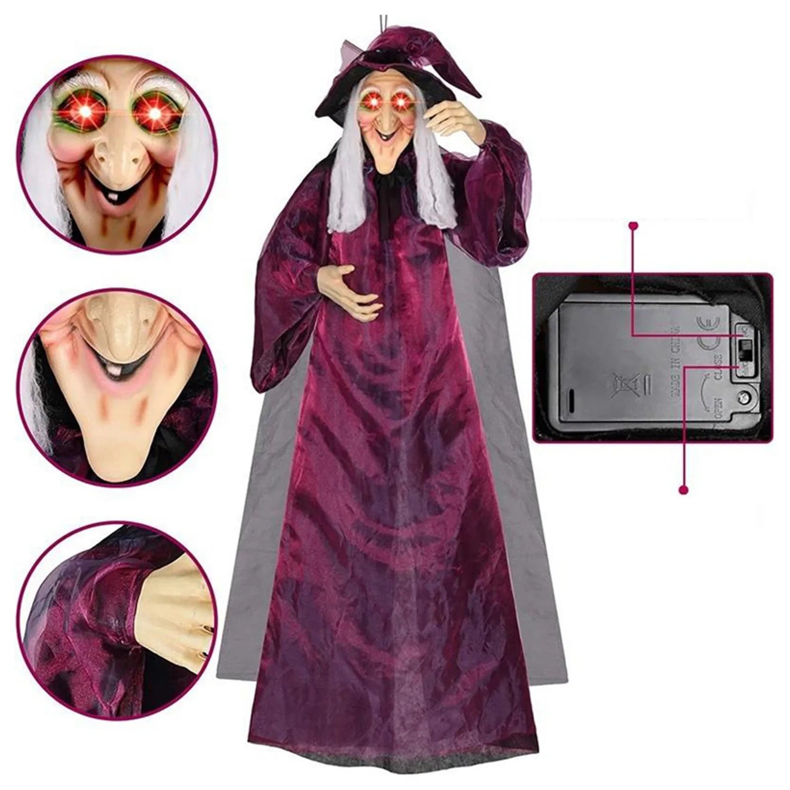 Halloween Decoration Voice Control Witch Large Hanging Ghost Luminous Soundmaking Bar Ghost House Horror Decoration - Charlie Dolly