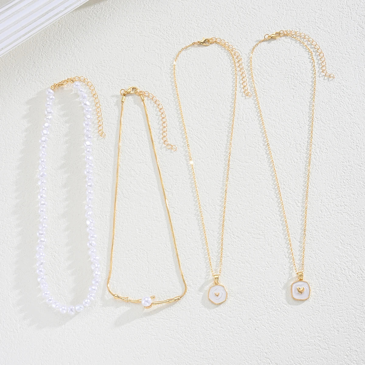 Fashion Boho Pearl Multilayer Necklace Set for Women Gold Plated Starfish Shell Pendant Choker Beach Party Vacation Jewelry 2026