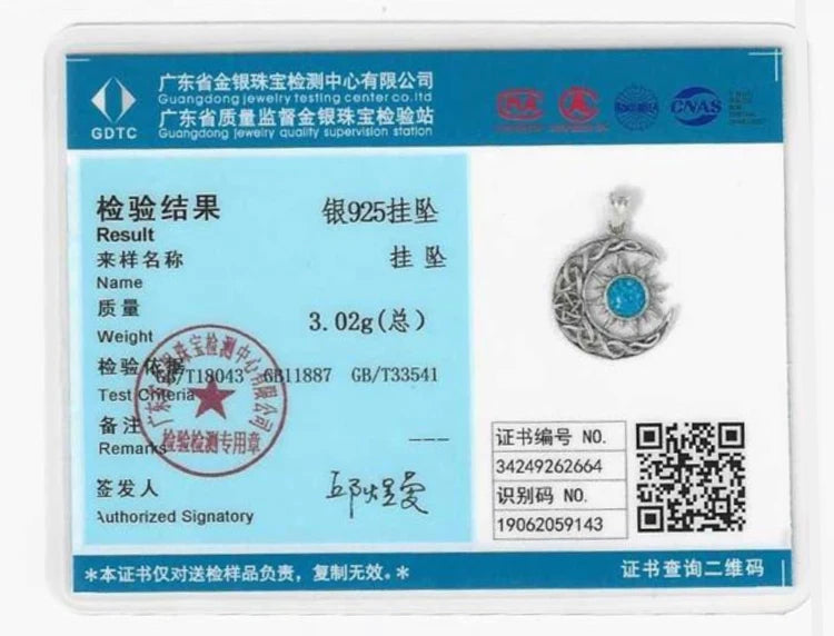 EUDORA 925 Sterling Silver Sun Moon Necklace for Women Man  Pentagram Viking Celtic knot Moon Pendant Fine Jewelry party Gift