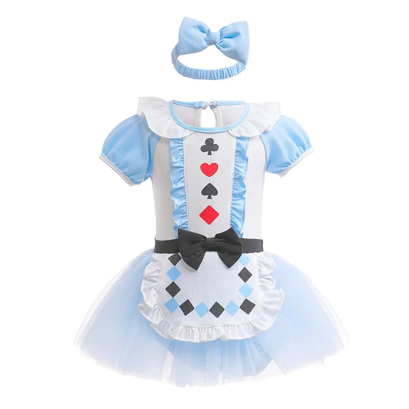 Baby Romper Tutu Dress with Headband Infant Baby Girl Princess Clothes Cute Design Kids Dress Halloween Party Costumes Outfit - Charlie Dolly