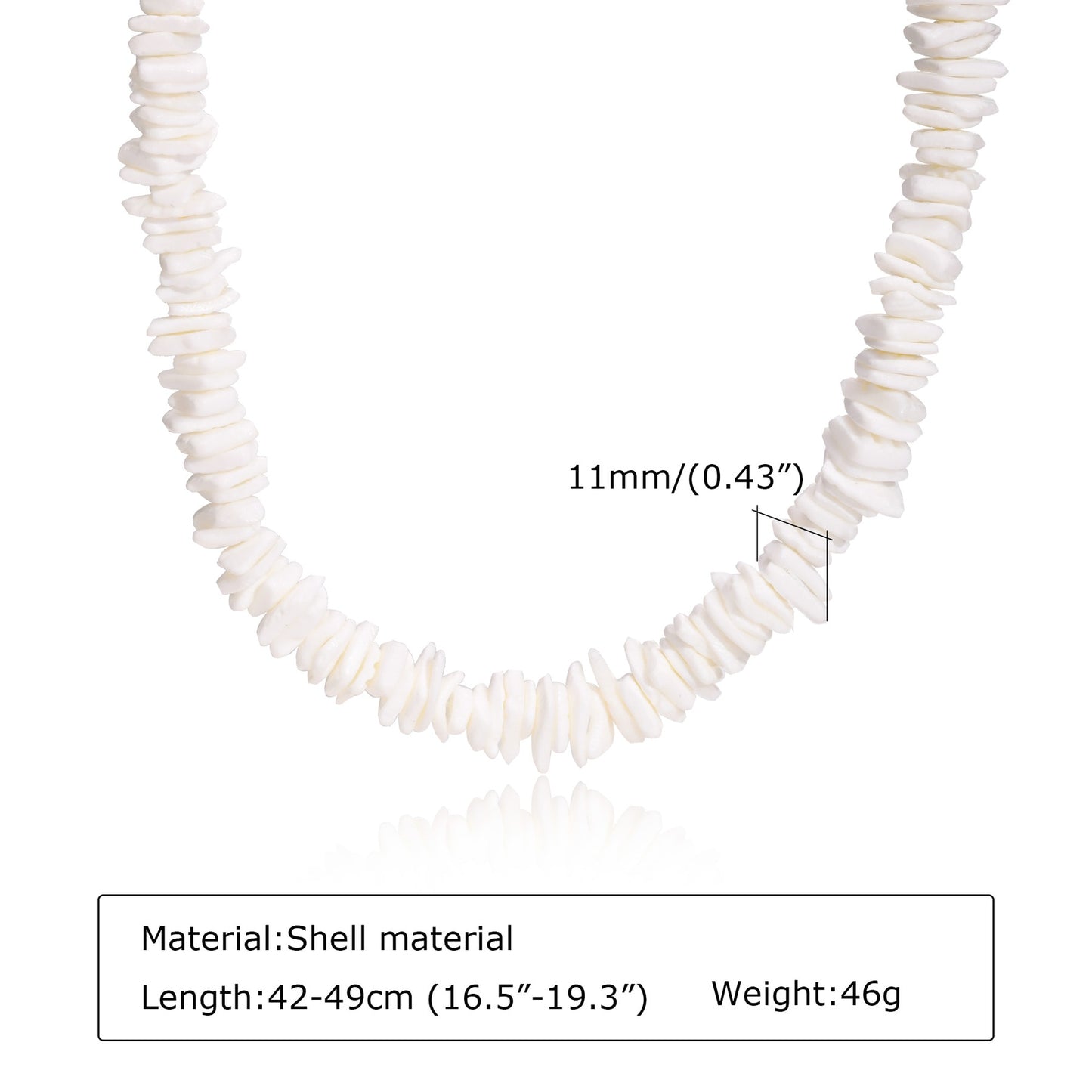 Bohemian Puka Shell Chain Necklace ,  Hawaiian Beach SeaShell Choker Necklace Womens Gift