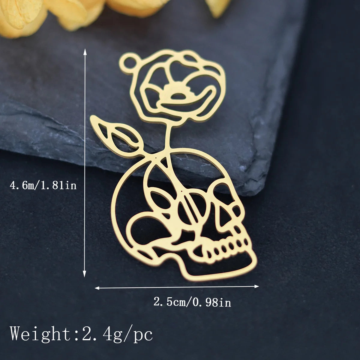 3PCS Art Line Lotus Flower Moon DIY Craft Tassels Earrings Necklace Stainless Steel Pendant Charms for Jewelry Making Accessory