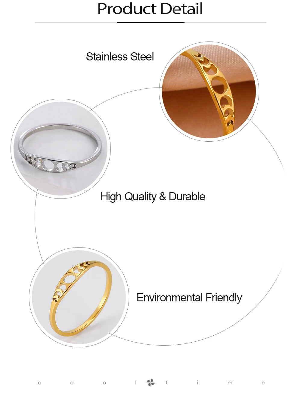 COOLTIME Moon Phase Ring for Women Stainless Steel Minimalist Couple Rings Jewelry Anniversary Gift 2026 New in Wholesale