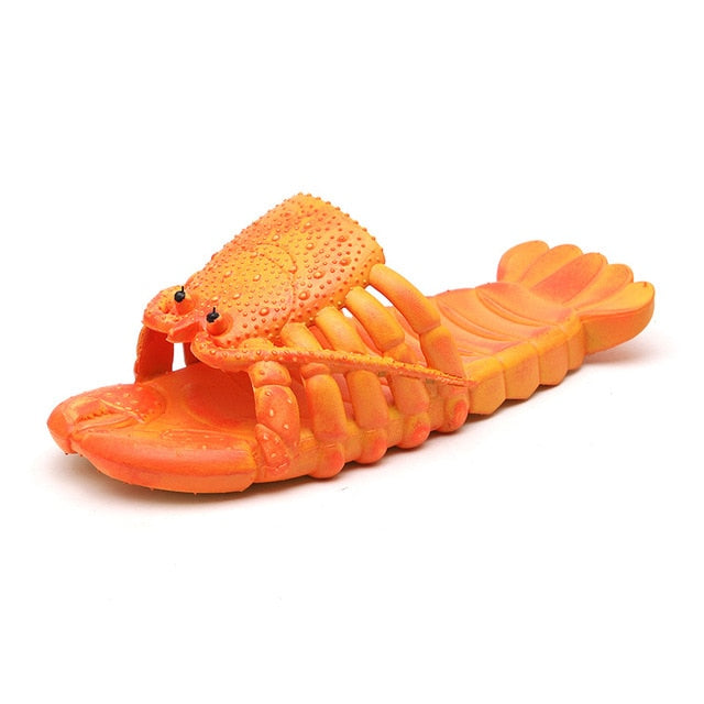 Summer Lobster Slippers Women Funny Animal Flip Flops Cute Beach Casual Shoes Unisex Big Size Soft Beach Slippers - Charlie Dolly