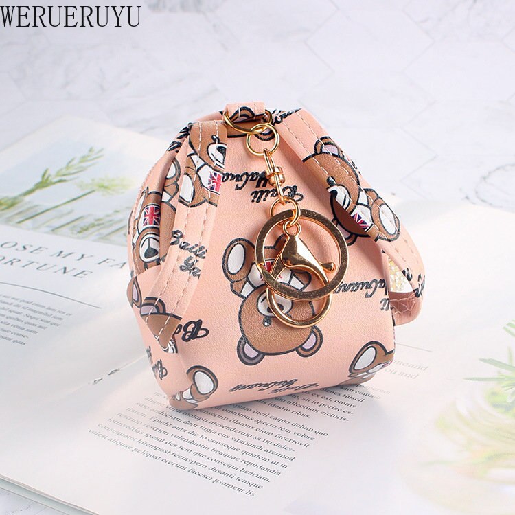 Kawaii Cartoon Bear Coin Purses Wallet for Women Korean Fashion Zipper PU Leather Coin Pouch Cute Small Bag Girl Mini Backpack - Charlie Dolly