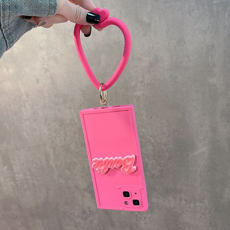 Barbie Rose Red Square Iphone13 14Plus Xr Xsmax Promax Phone Case Fashion Cute Kawaii Anti Fall Shockproof Soft Pendant Girls - Charlie Dolly