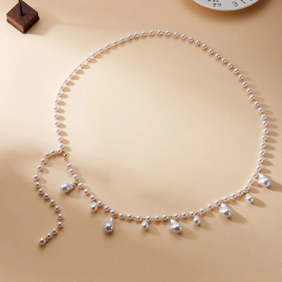 Baroque Imitation Pearl Multilayer Boho Choker and Body Chain