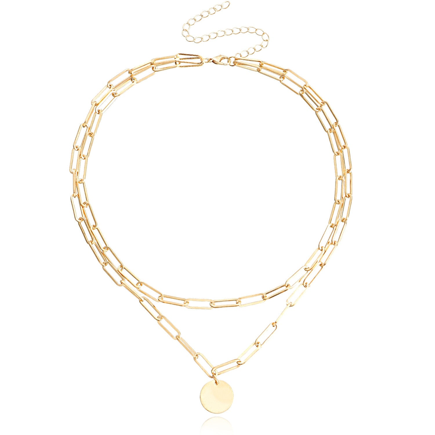 Vintage Round Charm Layered Necklace Women's Jewelry Layered Accessories for Girls Clothing Aesthetic Gifts Fashion Pendant 2022 - Charlie Dolly