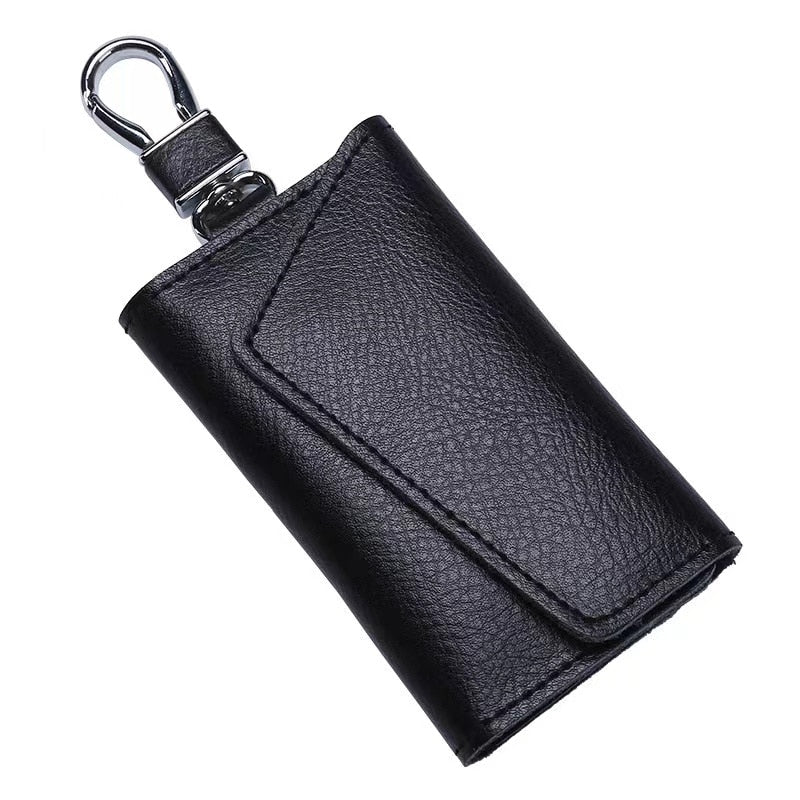 Genuine Leather Keychain Men Women Key Holder Organizer Pouch Cow Split Car Key Wallet Housekeeper Key Case Mini Card Bag - Charlie Dolly