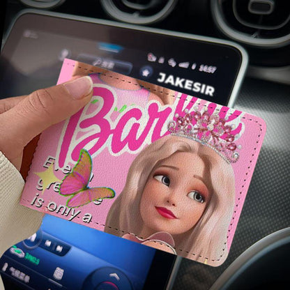 Kawaii Barbie Pu Driver License Protective Cover Bag Anime Cartoon Leather Portable Documents Id Card Holder Case Wallet Gifts