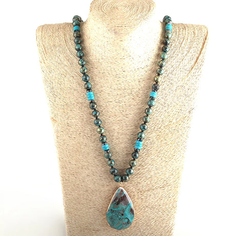 Fashion Boho Jewelry Natural Stones With Semi Precious Pendant Necklaces Women Bohemia Necklace Gift - Charlie Dolly