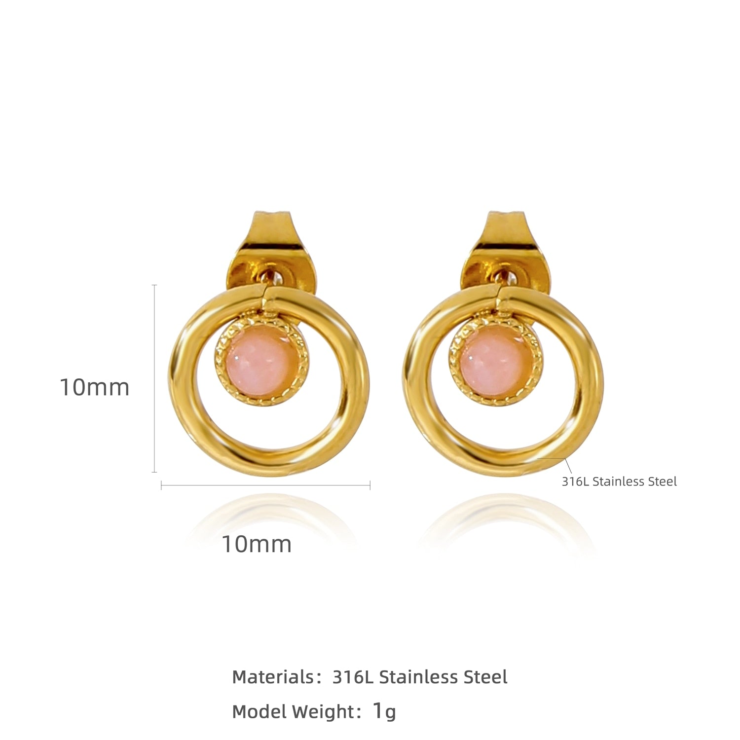HONGTONG Earrings Irregular Love Shape Stainless Steel Earrings Women's Fashion Cute Metal Texture 18k Earrings Gold Plated - Charlie Dolly
