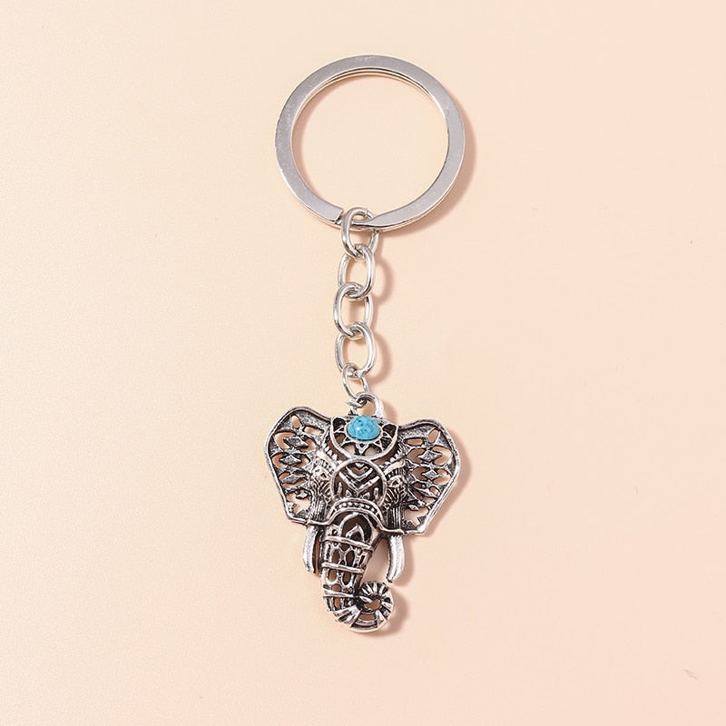 1Pc Bohemia Evil Eye Hamsa Hand Keychain for Women Men Blue Eye Sun Feather Key Ring Bag Pendant Car Key Holder Rings Wholesale - Charlie Dolly