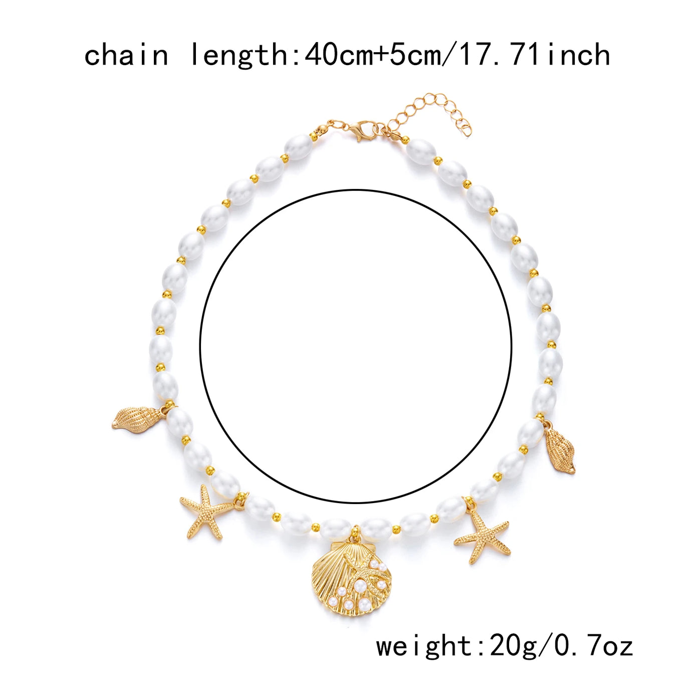 Shell, Starfish and Heart Bowknot Double Layer Choker