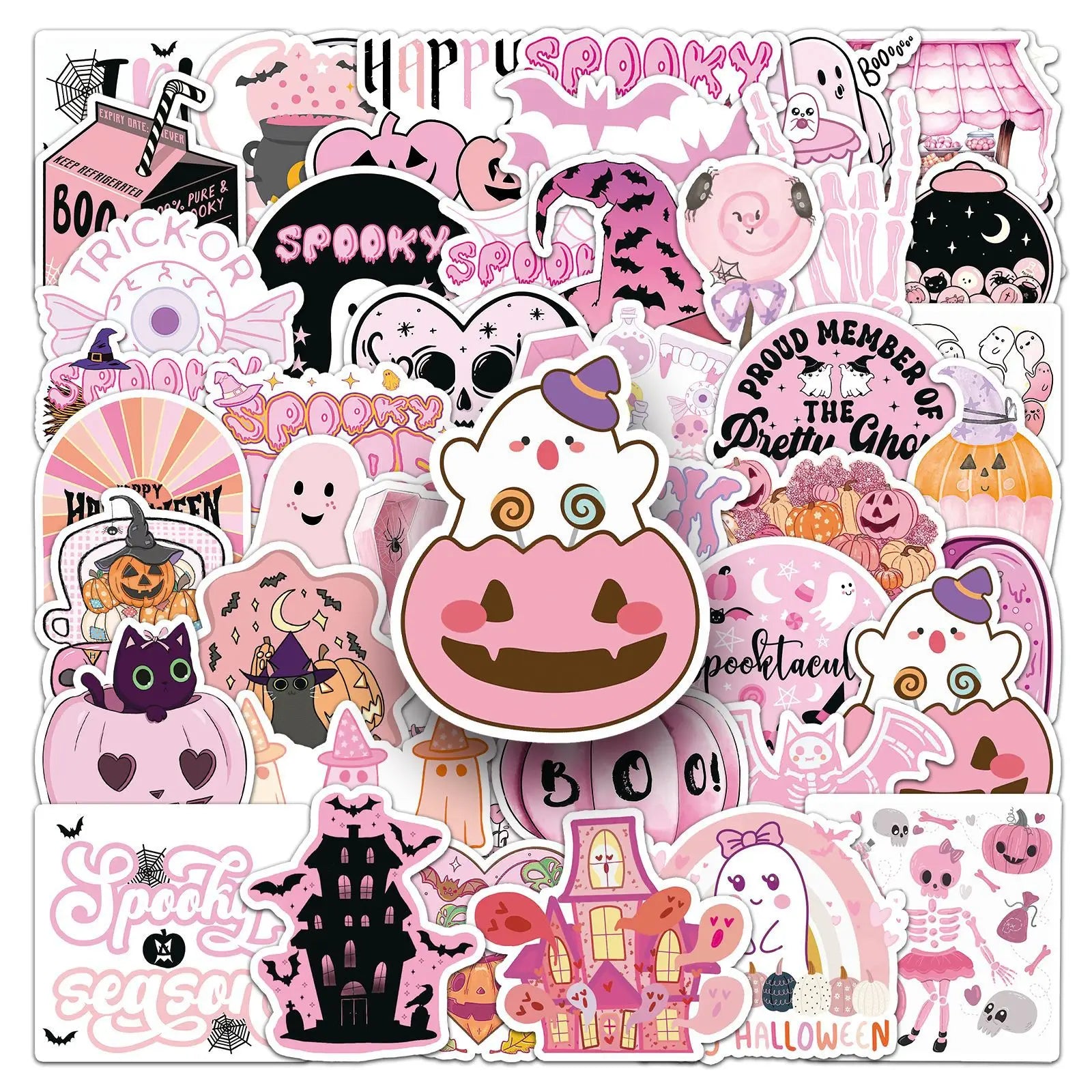 10/30/50PCS Pink Halloween Stickers Cute Graffiti Sticker DIY Decals Luggage Laptop Phone Guitar Car Bike Skateboard Kids Toy - Charlie Dolly