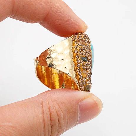 Turquoise Natural Stone Adjustable Ring