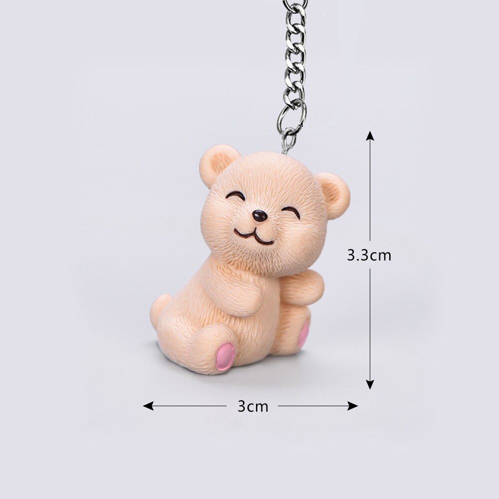 Cute Mini Teddy Bear Doll Keychain Novelty Girls Cartoon Small Animal Key Chain On Student Bag Trinket Jewelry Party Gift - Charlie Dolly