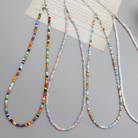 Handmade Seed Bead Colorful Boho Choker Necklace